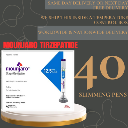 Mounjaro Tirzepatide 10  mg Slimming Pens, From Package of 20 Pens 2.5 mg, 5 mg, 7.5 mg, 10 mg, 12.5 mg, 15 mg