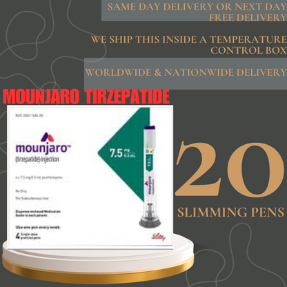 Mounjaro Tirzepatide 12.5 mg Slimming Pens, From Package of 20 Pens 2.5 mg, 5 mg, 7.5 mg, 10 mg, 12.5 mg, 15 mg